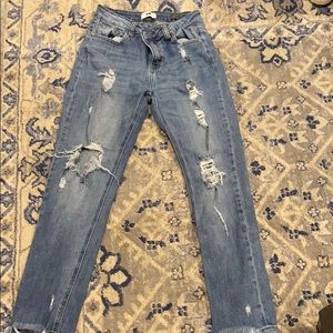 Black label distressed jeans